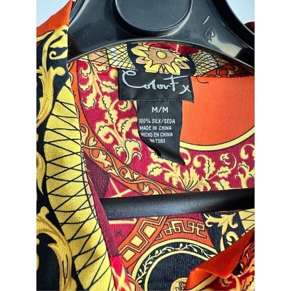 Color FX 100% Silk Blouse Medium - Picture 4 of 5